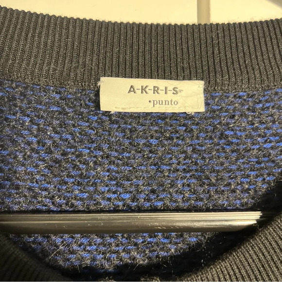 AKRIS Punto Women's Navy Blue Zip Up Jacket Mohair Blend Luxury Sweater Size 8 - Picture 9 of 16